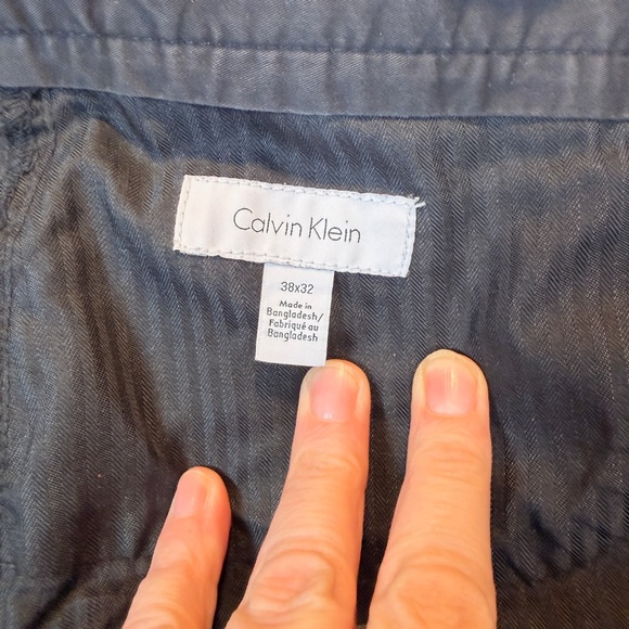 Calvin Klein Pants Mens Size 38x32 Black Slim Fit Casual Canvas Lightweight - Picture 9 of 11